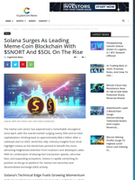 Solana Surges as Leading Meme-Coin Blockchain with $SNORT and $SOL on the Rise - CryptoCoin.News