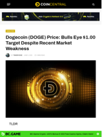 Dogecoin (DOGE) Price: Bulls Eye $1.00 Target Despite Recent Market Weakness - CoinCentral
