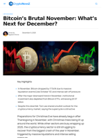 Bitcoin’s Brutal November: What’s Next for December?