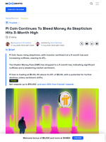 Pi Coin Holders' Skepticism Sends Outflows To 3-Month High