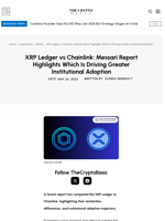 XRP Ledger vs Chainlink: Messari Report Highlights Which Is Driving Greater Institutional Adoption