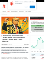 Trump Family Disavows Current TRUMP Wallet, Announces Official Version Through World Liberty Financial - NullTX
