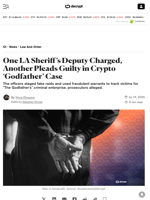 One LA Sheriff’s Deputy Charged, Another Pleads Guilty in Crypto ‘Godfather’ Case - Decrypt