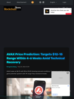 AVAX Price Prediction: Targets $12-15 Range Within 4-6 Weeks Amid Technical Recovery - Blockchain.News