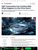 XRP Transaction Fee Crashes 90%