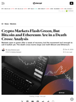 Crypto Markets Flash Green, But Bitcoin and Ethereum Are in a Death Cross: Analysis - Decrypt
