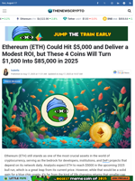 Ethereum (ETH) Could Hit $5,000 and Deliver a Modest ROI, but These 4 Coins Will Turn $1,500 Into $85,000 in 2025