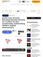 Justin Sun Unveils Elevated Brand Identity in a Letter to the Community Celebrating TRON’s Eighth Anniversary – Press release Bitcoin News