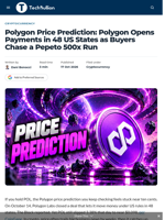 Polygon Price Prediction: Polygon Opens Payments in 48 US States as Buyers Chase a Pepeto 500x Run - TechBullion