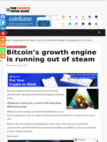 Bitcoin's growth engine is running out of steam - The Crypto News Wire