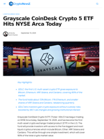 Grayscale CoinDesk Crypto 5 ETF Hits NYSE Arca Today
