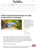 British Virgin Islands emerges as a top crypto hub for exchanges