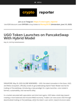 UGO Token Launches on PancakeSwap With Hybrid Model