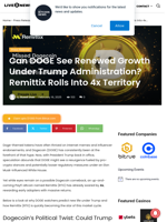 Can DOGE See Renewed Growth Under Trump Administration? Remittix Rolls Into 4x Territory | Live Bitcoin News