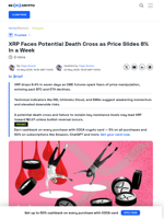 XRP Drops 8.4% in a Week as Death Cross Approaches