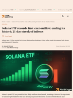 Solana ETF records first-ever outflow, ending its historic 21-day streak of inflows - AMBCrypto