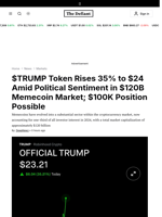 $TRUMP Token Rises 35% to $24 Amid Political Sentiment in $120B Memecoin Market; $100K Position Possible - 
