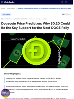 Dogecoin Price Prediction: Why $0.20 Could Be the Key Support for the Next DOGE Rally