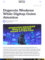 Dogecoin Weakens While Digitap Gains Attention