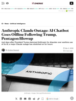 Anthropic Claude Outage: AI Chatbot Goes Offline Following Trump, Pentagon Blowup - Decrypt
