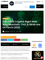 3 Best ROI Cryptos Right Now: Why Nexchain, TAO, & NEAR Are On Fire in 2025 | Live Bitcoin News
