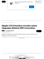 Ripple CTO Emeritus Unveils Latest Upgrades Behind XRP Innovation - U.Today
