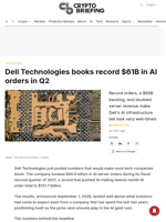 Dell Technologies books record $61B in AI orders in Q2