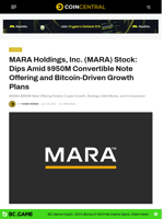 MARA Holdings, Inc. (MARA) Stock: Dips Amid $950M Convertible Note Offering and Bitcoin-Driven Growth Plans