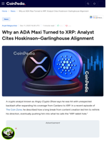 Why an ADA Maxi Turned to XRP: Analyst Cites Hoskinson–Garlinghouse Alignment
