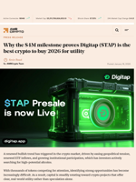 Why the $4M milestone proves Digitap ($TAP) is the best crypto to buy 2026 for utility - AMBCrypto