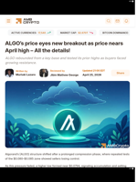 ALGO's price eyes new breakout as price nears April high - All the details! - AMBCrypto