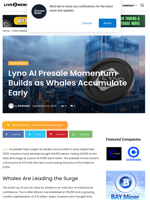 Lyno AI Presale Momentum Builds as Whales Accumulate Early | Live Bitcoin News