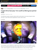 EU MiCA Deadline Forces Crypto Firms to Secure Licenses or Exit Market