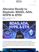 Altcoins Ready to Explode: BDAG, ADA, HYPE & ETH