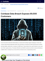 Coinbase Data Breach Exposes 69,000 Customers