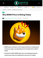 Why BONK Price Is Rising Today - Crypto News Flash