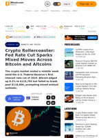 Crypto Rollercoaster: Fed Rate Cut Sparks Mixed Moves Across Bitcoin and Altcoins – Markets and Prices Bitcoin News