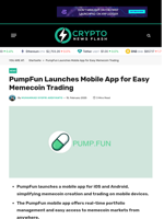 PumpFun Launches Mobile App for Easy Memecoin Trading - Crypto News Flash