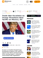 Trade War Escalates as Trump Threatens New Tariffs on Mexico, EU – News Bytes Bitcoin News