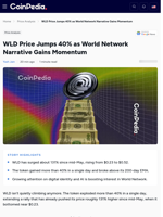 WLD Price Jumps 40% as World Network Narrative Gains Momentum