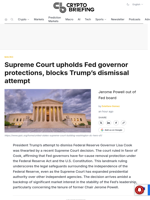 Supreme Court upholds Fed governor protections, blocks Trump's dismissal attempt