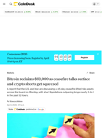 Bitcoin price news: BTC back above $69,000 as crypto shorts get squeezed