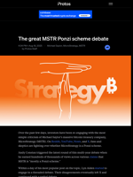 The great MSTR Ponzi scheme debate | Protos