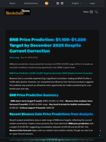 BNB Price Prediction: $1,100-$1,200 Target by December 2025 Despite Current Correction - Blockchain.News