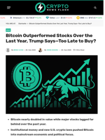 Bitcoin Outperformed Stocks Over the Last Year, Trump Says—Too Late to Buy? - Crypto News Flash