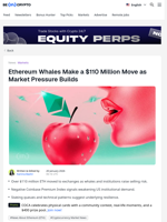 Ethereum Faces $110M Whale Pressure: Can Staking Counter It?