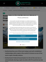 Swiss Move Could Reshape Global Crypto Tax Reporting—74 Nations Involved - Crypto News Flash