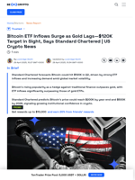 US Crypto News: Bitcoin to $120K? Standard Chartered Predicts