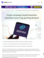 Crypto exchange Gemini launches Australian arm to tap growing demand - CoinJournal