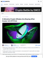 3 Altcoins Crypto Whales Are Buying After US CPI Inflation Report